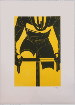 Fine Art Print "Cyclist". LInocut print.