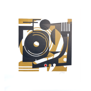 Fine Art Print "Turntable". LInocut print.