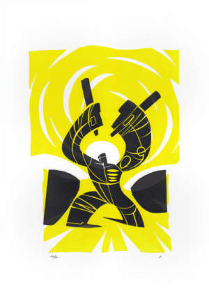 Fine Art Print "Drummer". LInocut print.