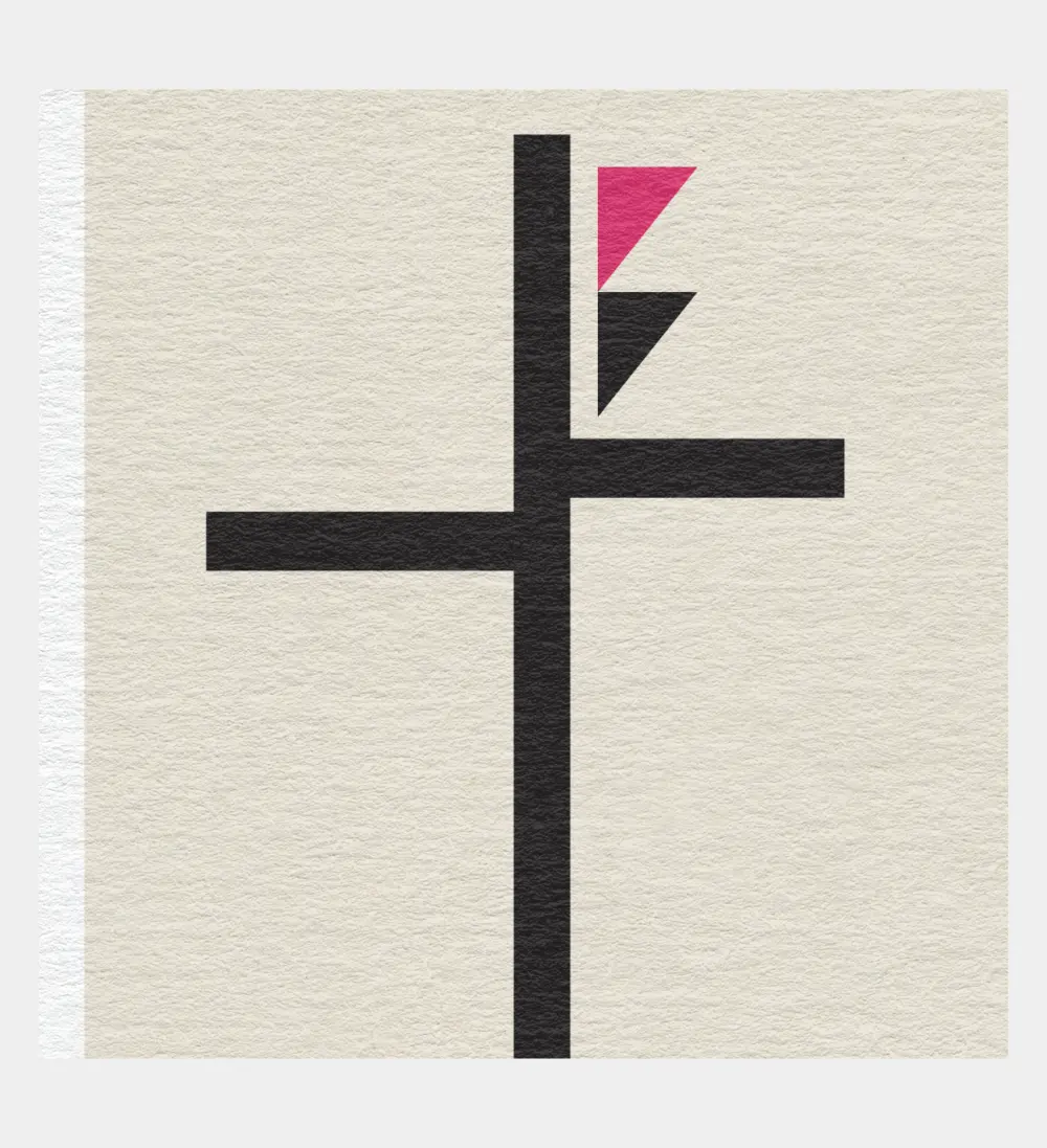 Print shows an abstract Illustration of a crossroad by Jochen Moenig. Detail.