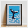 "Fluke". LInocut print. Framed
