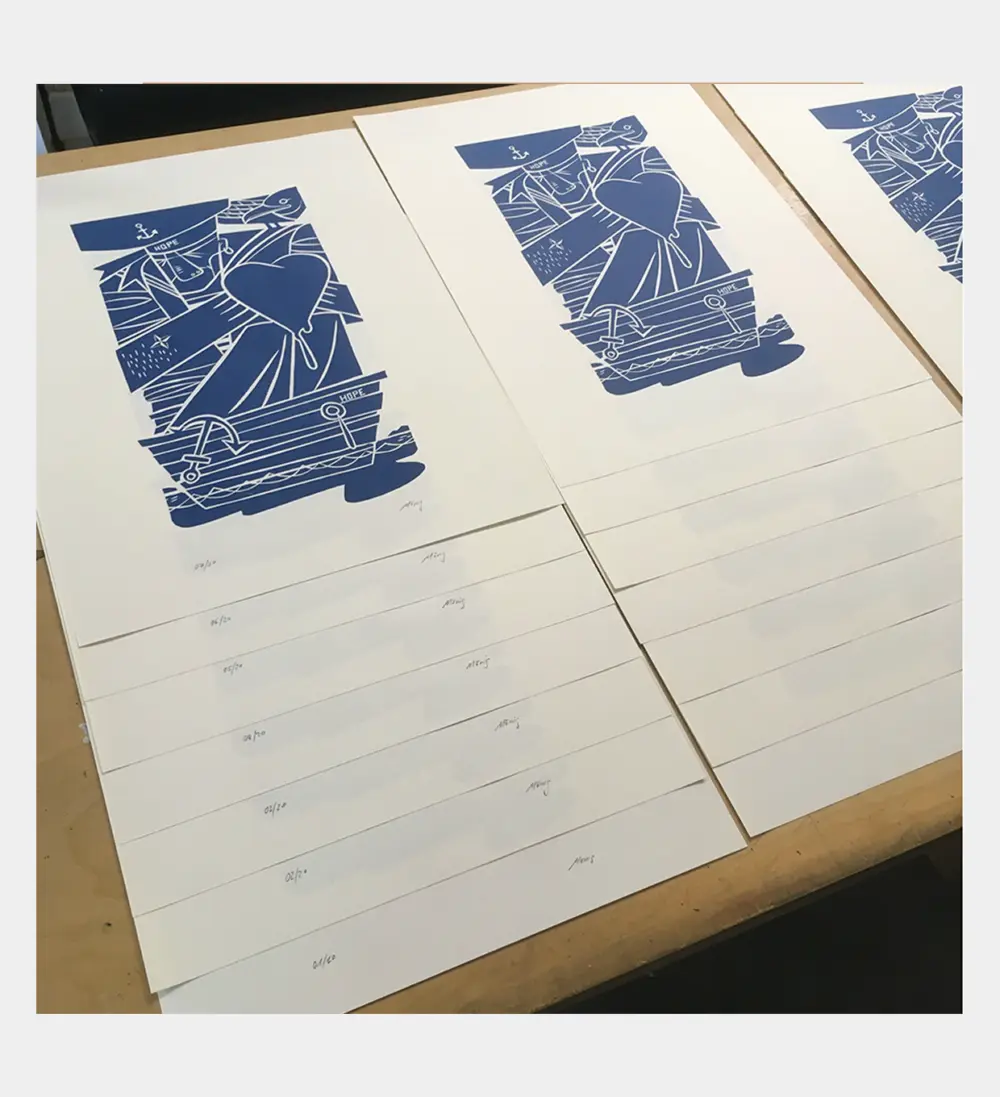 shop_Hope-Edition "Hope". LInocut print. Edition