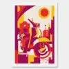 Print shows an abstract Illustration of a Scooter by Jochen Moenig