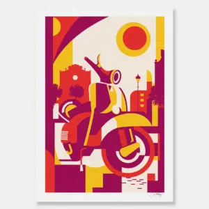 shop_Scooter-01 Print shows an abstract Illustration of a Scooter by Jochen Moenig