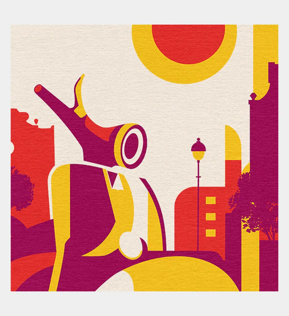 Fine Art Print "Scooter". Giclee print. Detail