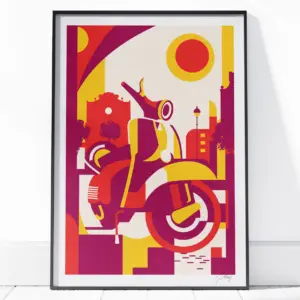 shop_Scooter-01-frame Fine Art Print "Scooter-01". framed.