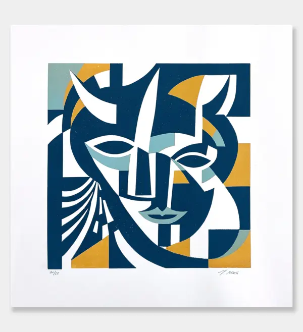 "Teufel". LInocut print.