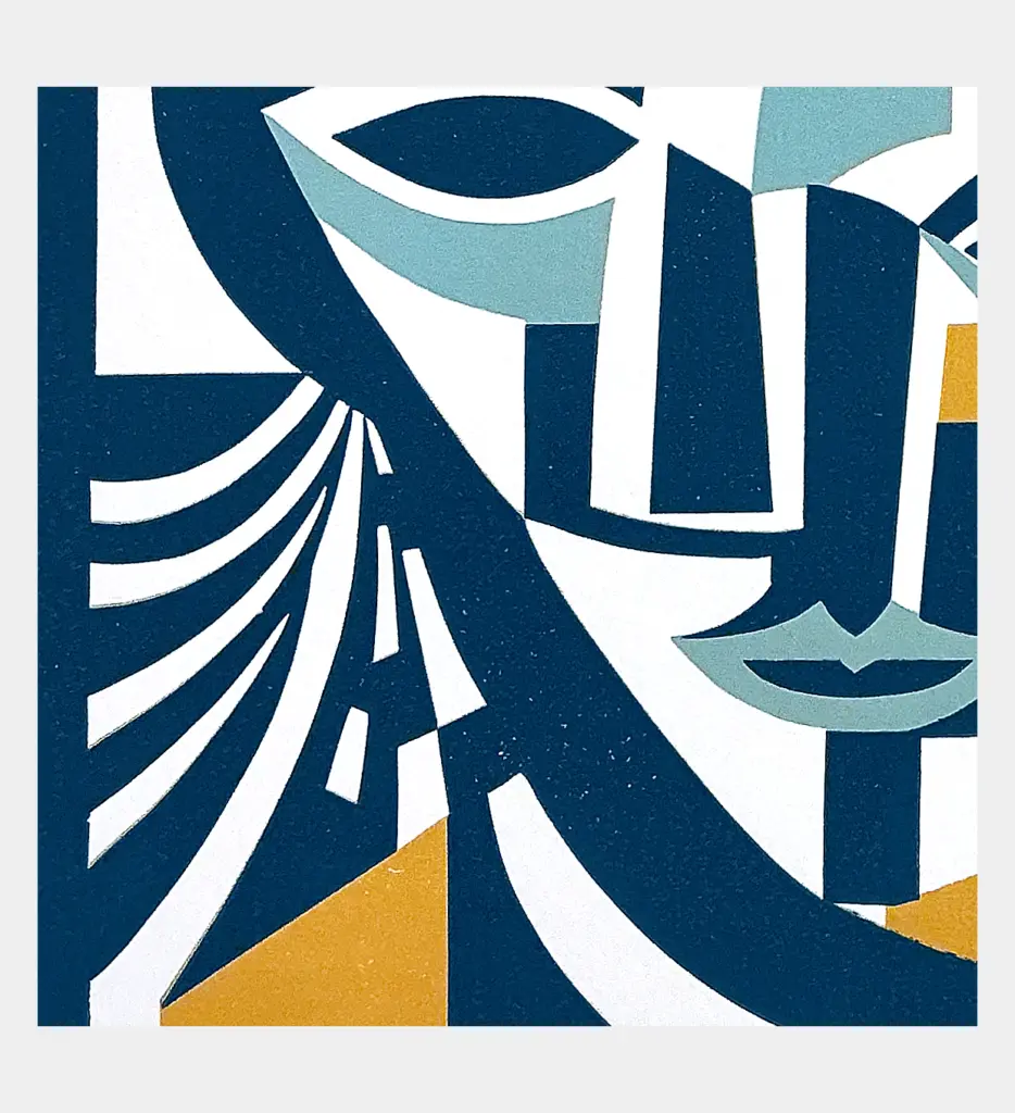 "Teufel". LInocut print. Detail