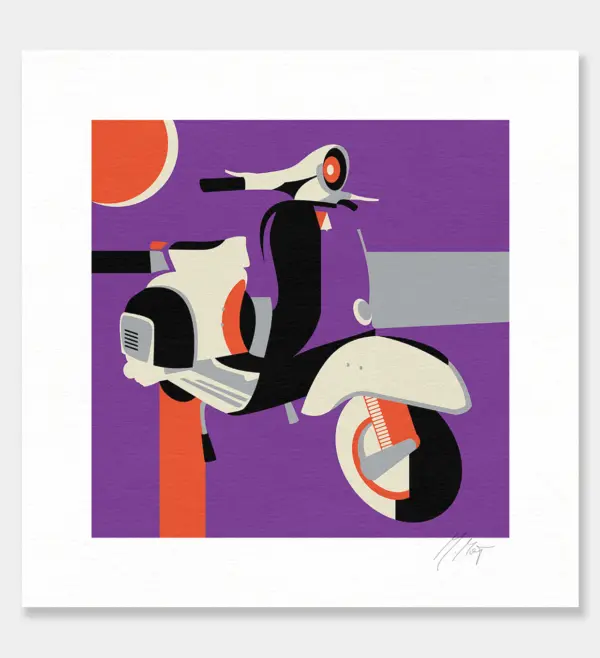 Fine Art Print "Scooter". Giclee print.